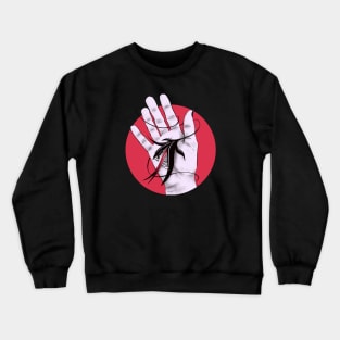 Creepy Art Weird Gothic Hand Biting Flower Monster Crewneck Sweatshirt